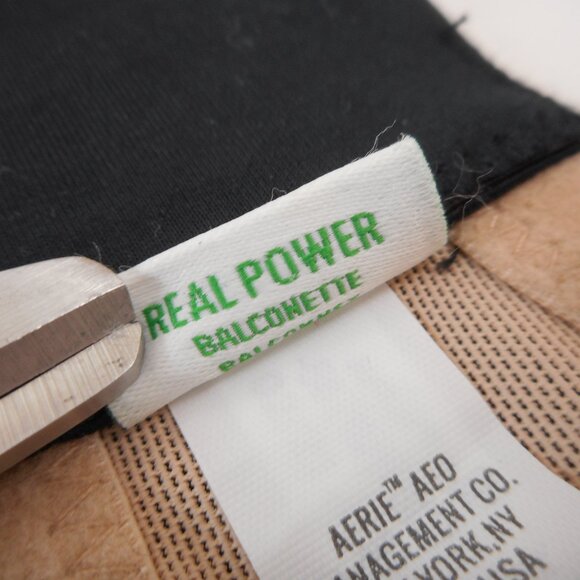 Aerie Bra sz 38DD Real Power Balconette Underwire Black Tan Lace Lightly Padded - Picture 12 of 14